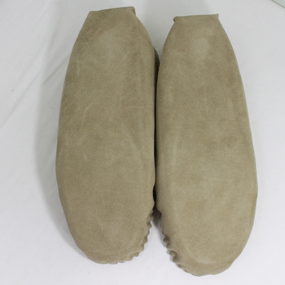 New UK Calfskin Shearling Tan Leather Slippers - Picture 6 of 8
